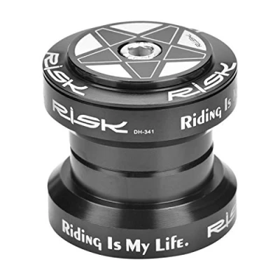 Image of Risk 34mm Bicycle Straight Tube Bearing Headset, Bike Headset Aluminum Alloy Front Fork Stem for MTB Mountain Road (black)