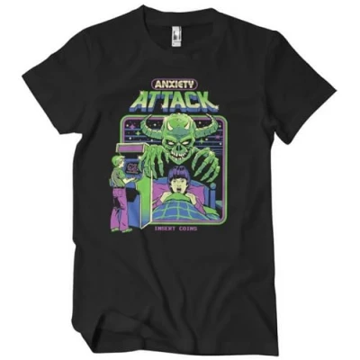 Image of Steven Rhodes Officially Licensed Anxiety Attack Mens T Shirt (Black), X Large