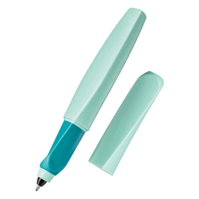 Image of Pelikan Twist Neo Mint rollerball Pen, blue ink, ergonomic, inc 2 x cartridges
