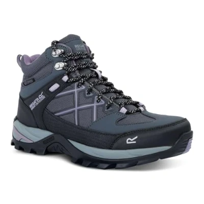 Image of Regatta Women&#039;s Waterproof Samaris Iii Walking Boots Seal Grey Purple Sage, Size: UK 6.5