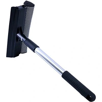 Image of Polyte Window Squeegee for Car Windshields and Cleaning Tool, Extendable Aluminum Handle 36 50 cm (Black)