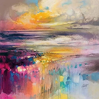 Image of Art Group WDC98331 The (Liquid Reflections) Canvas Print, Multi Coloured, 85 x 85cm
