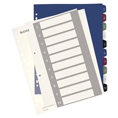 Image of Leitz 1 10 Index, A4, PC Printable, Heavy Duty Plastic, Extra Wide, 12370000