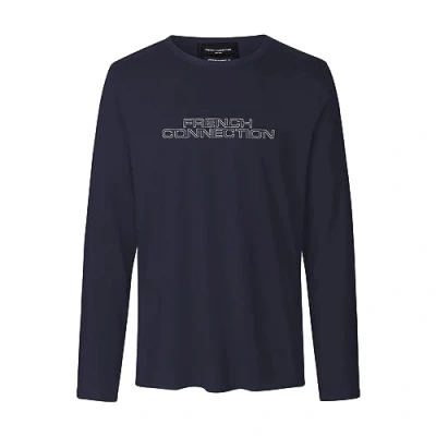 Image of French Connection Long Sleeve Spacefold T Shirt X Large (Navy)