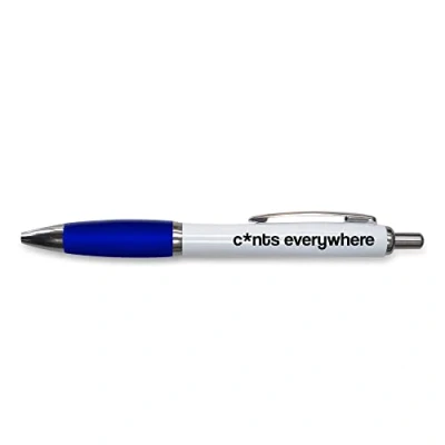 Image of Tongue in Peach Funny Novelty Push Pen Gift Ballpoint Pens Work Colleague Leaving Present C Everywhere Joke Stationary BLUE PP13