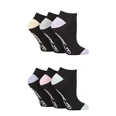 Image of Women&#039;s 6 Pair Dare to Wear Performance Trainer Socks Black 4 8 Ladies