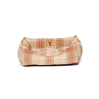 Image of Danish Design Newton Moss Orange Brown Check Machine Washable Dog/Puppy Snuggle Bed 28 Inch