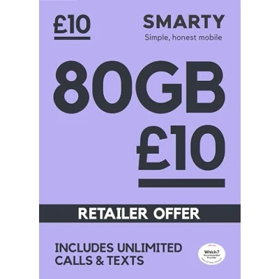 Image of SMARTY SIM Only 1 month flexible plans available