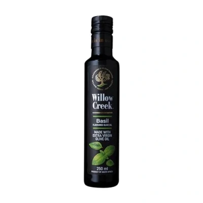 Image of Willow Creek 250ml Basil Flavoured Extra Virgin Olive Oil Award Winning Exquisite Undertones Ideal with Lamb, Pasta, Pizzas, Salads and Roast Vegetables EVOO