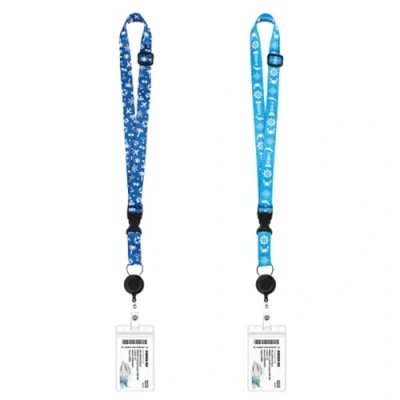 Image of 2 Pcs Lanyard Neck Strap with Card Holder Name Badge Holders Lanyards Waterproof Transparent for Business Office Exhibition School