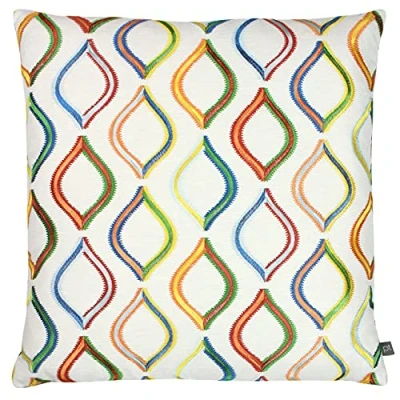 Image of Prestigious Textiles Spinning Embroidered Feather Filled Cushion Multicolour Size 50 cm x