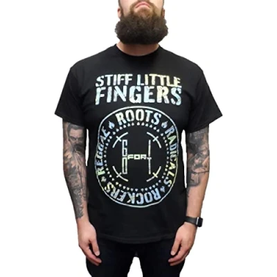 Image of Mazeys Mens Official Stiff Little Fingers T Shirts Roots 2XL