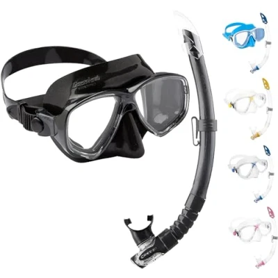 Image of Cressi Marea Vip Combo Set Mask + Snorkel Mexico Diving and Snorkelling, Black/Black, One Size, Unisex Adult
