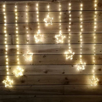 Image of Premier Decorations 303 LED Curtain Light Pin Wire Curtain, Warm White