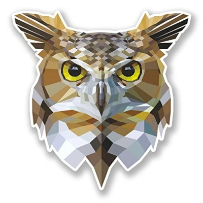 Image of 2 x 10cm Abstract Owl Vinyl Sticker Decal Laptop Car Helmet Fun Bird #6674 (10cm 10cm)