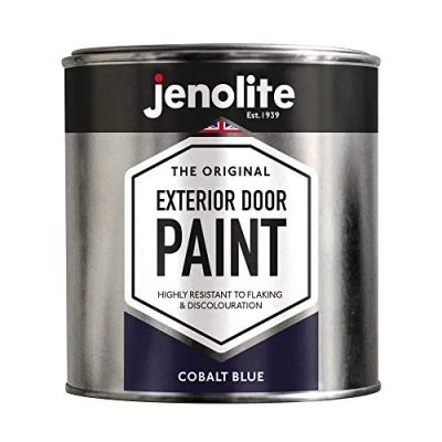 Image of JENOLITE Garage &amp; Exterior Door Paint Cobalt Blue 1 Litre Suitable for Metal Wood Doors (RAL 5013)