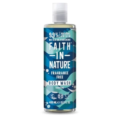Image of Faith In Nature Natural Fragrance Free Body Wash, Sensitive, Vegan and Cruelty Free, No SLS or Parabens, 400 ml