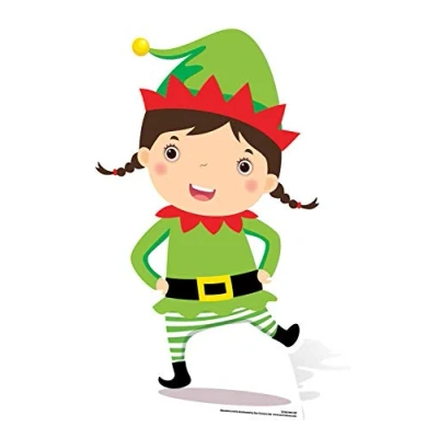 Image of Star Cutouts Ltd SC985 Mini Elf Cardboard Cutout/Stand Up/Standee Perfect for Childrens Christmas Parties and Events Height 82cm, Multicolour