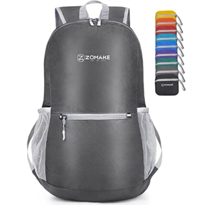 Image of ZOMAKE Ultra Lightweight Foldable Backpack Packable Rucksack 20L Small Backpcks Walking Rucksacks Travel Daypack For Men Women Outdoor Camping Hiking (Dimgray)
