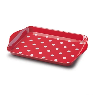 Image of Zeal Mini Serving Tray, Dotty Design 18cm x 14cm Red