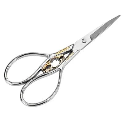Image of Needlework Scissors, Stainless Steel Craft Sharp Shears Scissor, Tailor Household DIY Sewing Accessories Dressmaking Thread (Silver 1)