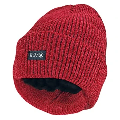 Image of THMO Ladies Winter Warm Thermal 40g 3M Thinsulate Insulation Lined Chenille Beanie Hat (One Size, Red)