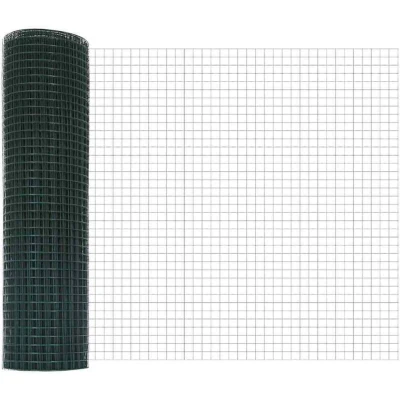 Image of vidaXL Welded Wire Fence Green 0.6x10 m Steel