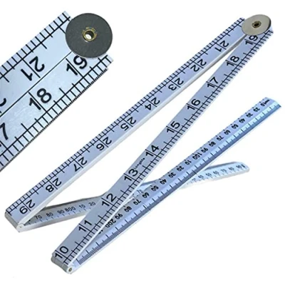 Image of PaulStore Folding Plastic Ruler 1m 3ft Easy to Read Metric Imperial Markings MS165