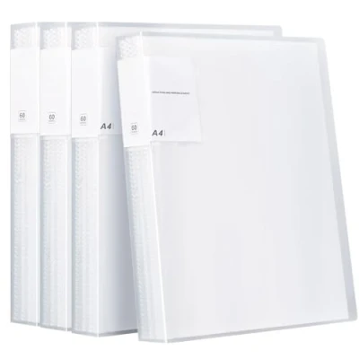 Image of SOYIRI A4 Display Book,60 Pockets Folders Presentation Project Folder,A4 Book with Plastic Sleeve(4 Pack)