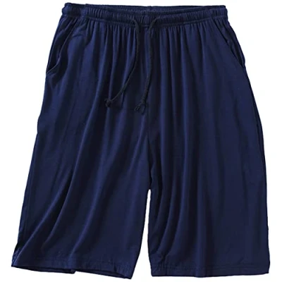 Image of Men&#039;s Pyjama Shorts Comfy Model Nightwear Super Soft Lounge Wear Bottoms,Navy,5XL