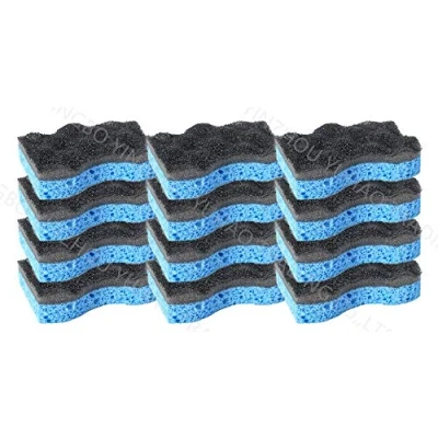 Image of sky w Multi Use Scrunge Scrub Sponge (Black with blue, Pack of 12)