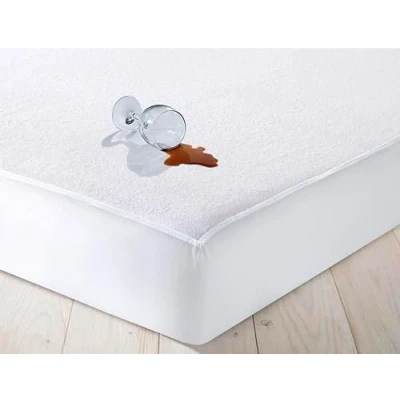 Image of 100% Waterproof Mattress Protector Double Bed Soft Cotton Terry 30cm Extra Deep Fitted Sheet Anti Allergy Non Noisy Cover Breathable (White, Double)
