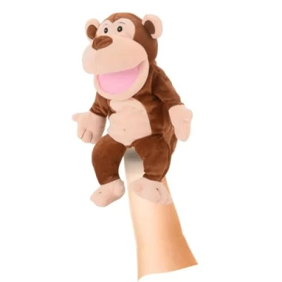 Image of Fiesta Crafts Monkey Hand Puppet for Kids Soft &amp; Interactive Toy with Moving Mouth Arms Role Play, Creativity Sensory Skills Toys 3 9 Year Old Boys Girls