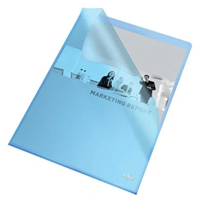 Image of Rexel Quality A4 Document Folder, Blue Embossed, 115mic, Cut Flush, Copy Safe, Pack of 100, 2115637