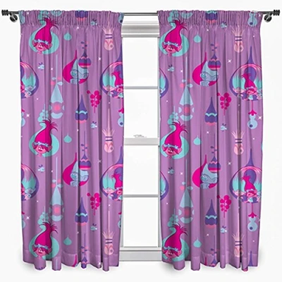 Image of Trolls &#039;Glow&#039; 72 Inch Curtain Set
