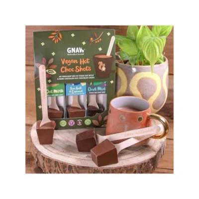 Image of Her Flavour Gnaw 3 Delicious Flavours Hot Chocolate Shot Gift Box Vegan Set Christmas Gifts Stocking Fillers For Women Men Vegetarians 135g