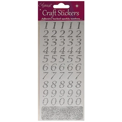 Image of Eleganza Oaktree Crafts Stylized Number Set, Silver, No. 66