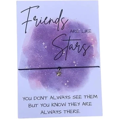 Image of UNIQUEPGIFTS Friends Are Like Stars Gifts, Friendship Wish Bracelet, Gifts For Women, Best Friend Gift, Birthday Gift Her, Women