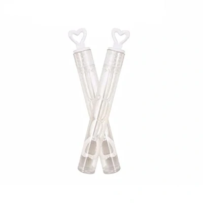 Image of 48 White Heart Tube Wedding Bubbles Favors Decoration Table Accessories