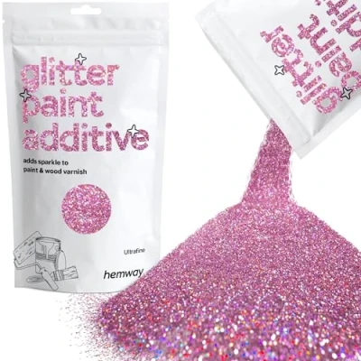 Image of Glitter Paint for Walls Pink Holographic Additive Emulsion Latex Acrylic Sparkles Ultrafine Interior Painting 100g / 3.5oz