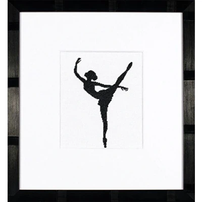 Image of Lanarte Counted Cross Stitch Kit: Ballet Silhouette 2, Cotton, NA, 1.5 x 14.5cm