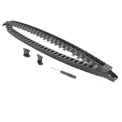 Image of Zeberoxyz 10X15mm Drag Chain Length 1Meter Open Type Black Plastic Cable Carrier R18 with 1Kit End Connectors for 3D Printer and CNC Machines (10mmX15mm)
