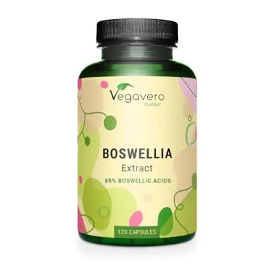 Image of Vegavero BOSWELLIA SERRATA 9450 mg 15:1 Extract 85% Boswellic Acids NO Additives Indian Frankincense Gum Resin Supports Healthy Bones and Joints 120 Capsules Vegan