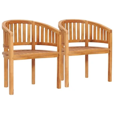 Image of vidaXL Banana Chairs 2 pcs Solid Teak Wood