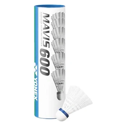 Image of New 2020 Yonex Mavis 600 White Badminton Shuttles Medium (Blue) Speed Tubes of 6 (2 Tubes)