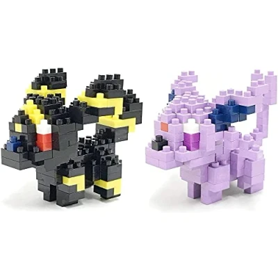 Image of Nanoblocks 2 Set Bundle Espeon and Umbreon (Eifie Blacky in Japan) Adjustable Pokemon Characters (Japan Import)