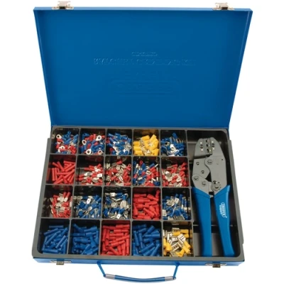 Image of Draper Ratchet Crimping Tool and Terminal Kit, 220mm