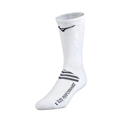 Image of Mizuno Volleyball Runbird Crew Socks, White, Large