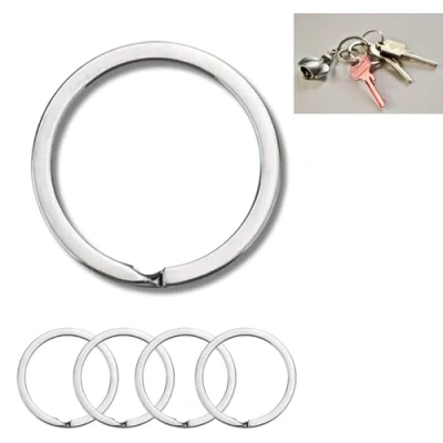 Image of 6 PCS 32mm Large KeyRings Heavy Duty for Keychain Hoops, Car Keys &amp; Home Keys, Key Rings are Suitable Men Women