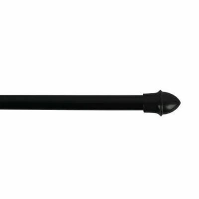 Image of Extendable 12mm Black Decorative Style Metal Curtain Cafe Rods (75cm 85cm)